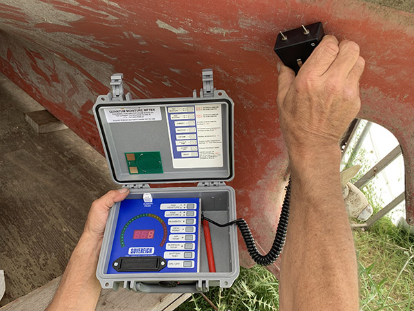 Close-up of hull  inspection